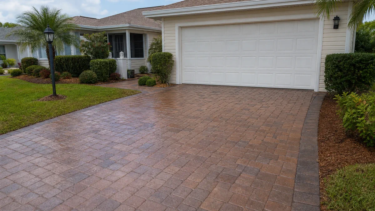 Finished project result for Palm Coast Paver Sealing