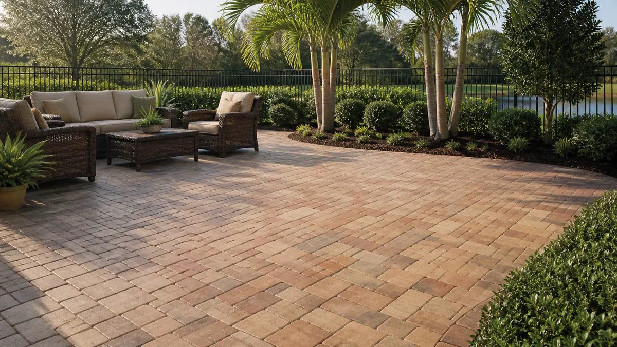 Finished project result for Palm Coast Paver Sealing